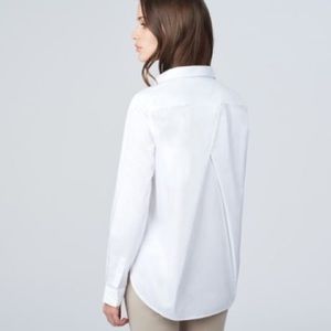 Cuyana White Poplin Pleat Back Shirt Small